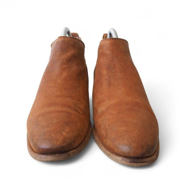 UGG Glee Leather Side Zip Ankle Booties Distressed Brown 1020262 Women's 8 - Picture 3 of 11